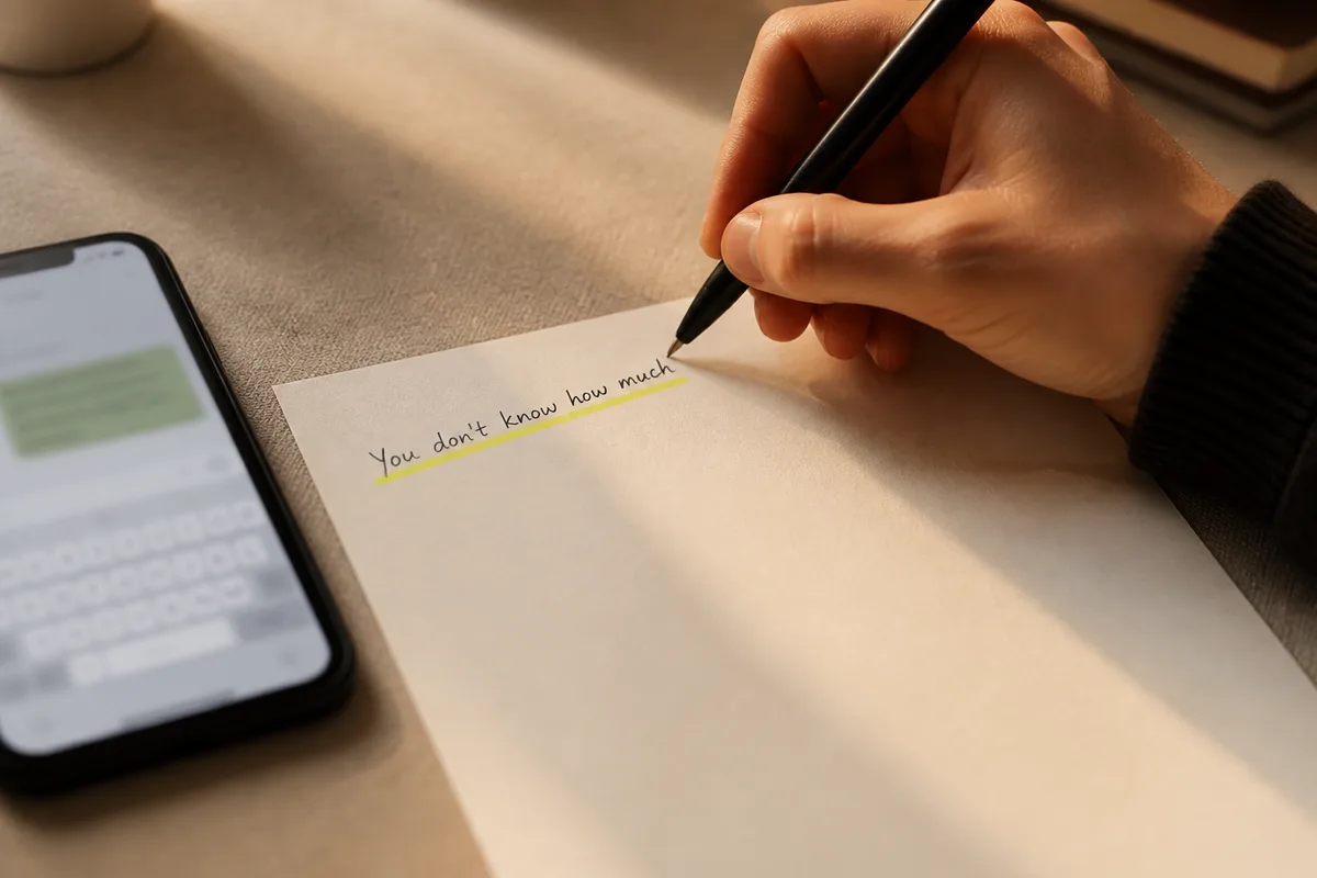 Mano escribiendo la lista de a quién escribirle
